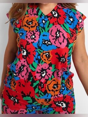 NWT 2 piece set Rebdolls Rikki Floral Knit Size 2X Colorful Wide Leg Pants